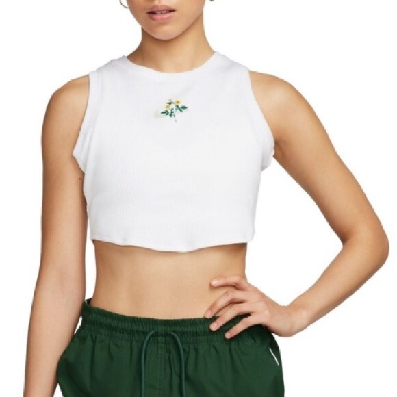 Nike Tops - NIKE 🌼 Floral Ribbed Crop Tank Top